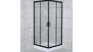 CABINA DE DUCHA ELEGANCE MEDIUM 80X80X200CM DISEÑO CUADRADA MARCO NEGRO