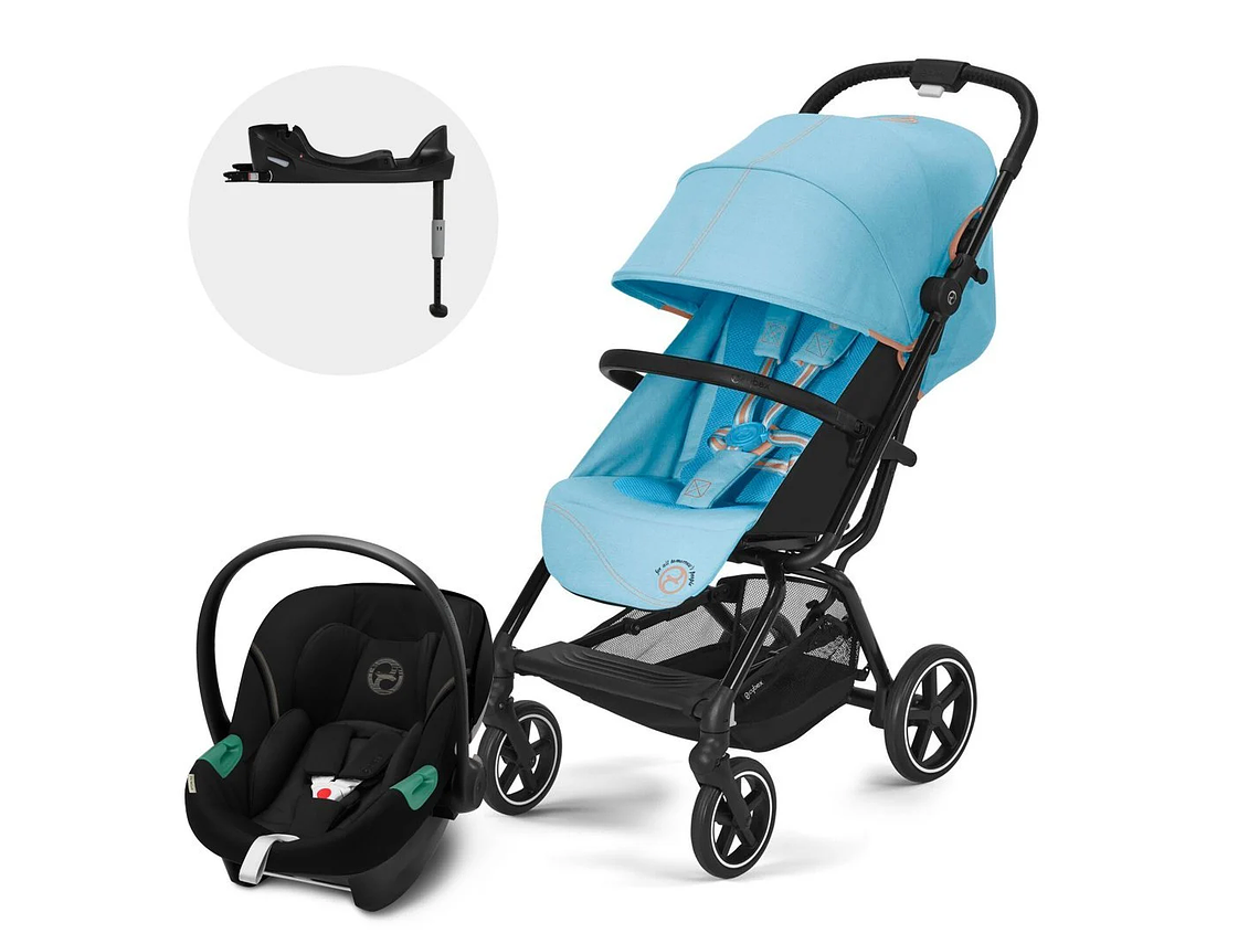 COCHE TRAVEL SYSTEM EEZY S PLUS V3 BLK B.BLUE+ATON S2+BASE 1