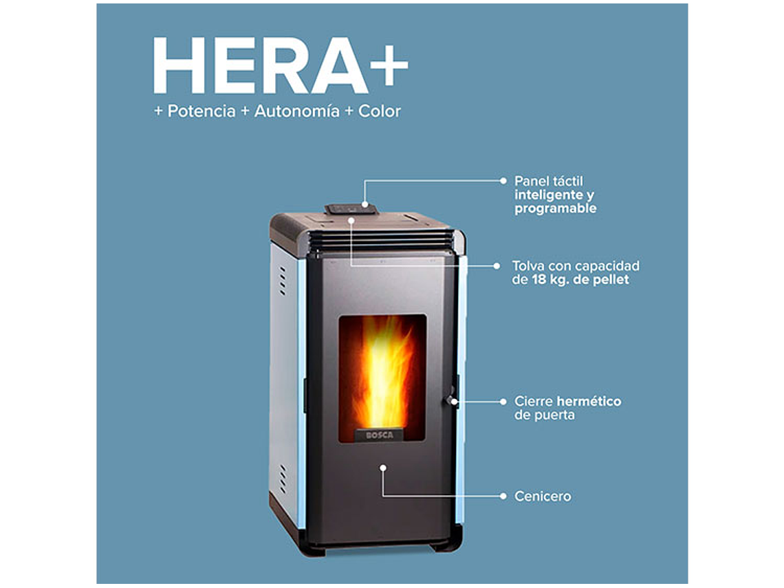 CALEFACTOR A PELLET BOSCA HERA AZUL 7