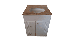 MUEBLE TMUEBLES TRAVERTINO RECTO VANITORIO LACADO CUBIERTA MÁRMOL 60 X 50 X 85 BLANCO