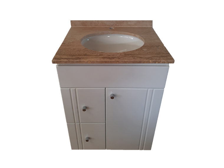 MUEBLE TMUEBLES TRAVERTINO RECTO VANITORIO LACADO CUBIERTA MÁRMOL 60 X 50 X 85 BLANCO 1