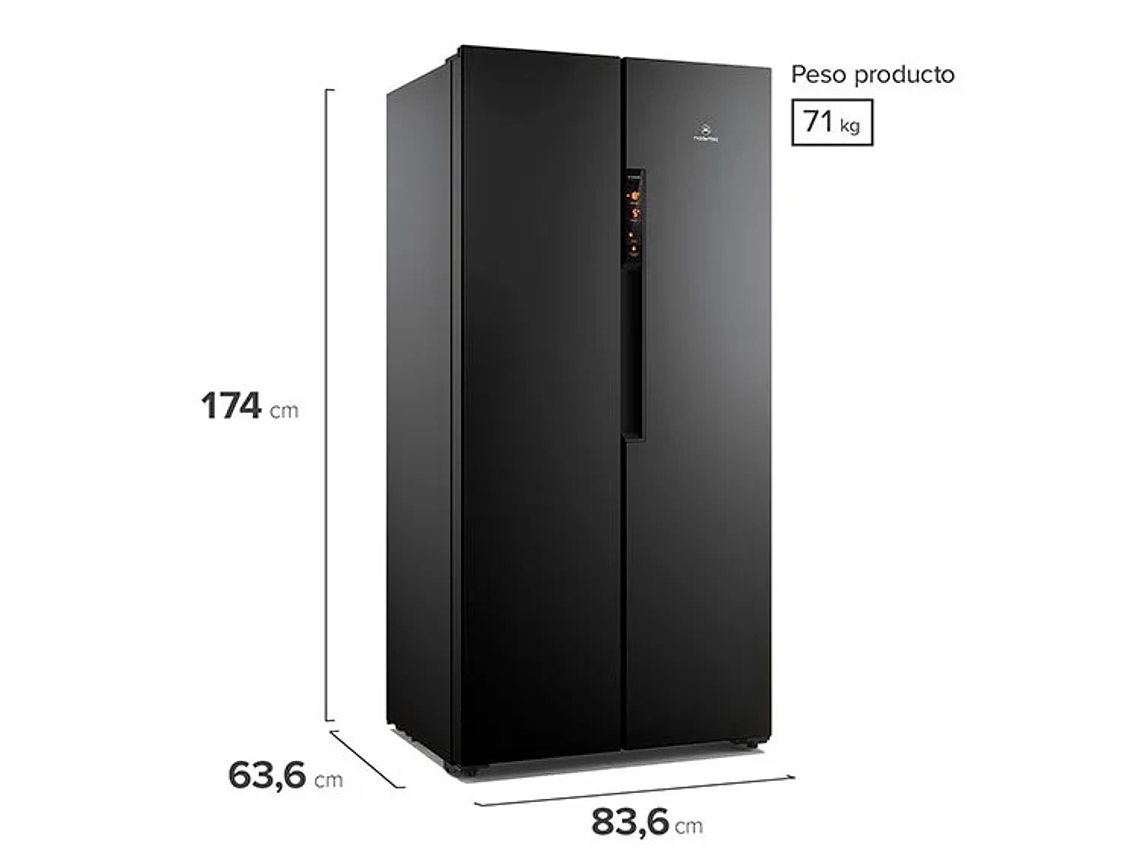 REFRIGERADOR SIDE BY SIDE MADEMSA 426 L NO FROST MAS430B 2