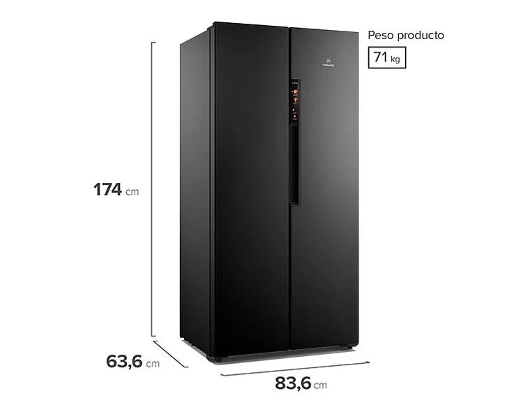 REFRIGERADOR SIDE BY SIDE MADEMSA 426 L NO FROST MAS430B 2