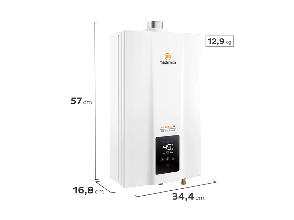 CALEFONT GAS 13L GL BALANCED ECO MADEMSA TIRO BALANCEADO 2