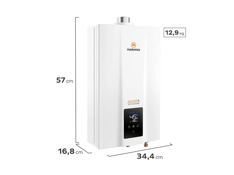 CALEFONT GAS 13L GL BALANCED ECO MADEMSA TIRO BALANCEADO 2