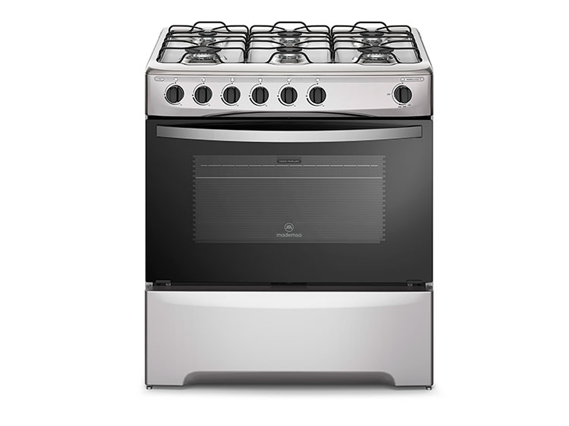 COCINA A GAS LIQUADO MADEMSA 6 PLATOS M 810 T SILVER NEGRO 1