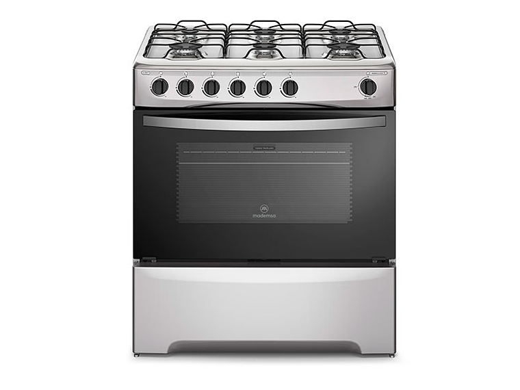 COCINA A GAS LIQUADO MADEMSA 6 PLATOS M 810 T SILVER NEGRO 1