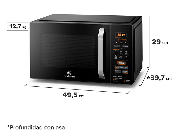 MICROONDAS DIGITAL MM28FB 28 LTS MADEMSA 4