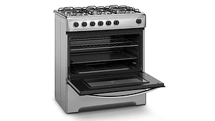 COCINA A GAS LIQUADO MADEMSA 6 PLATOS M 810 T SILVER NEGRO
