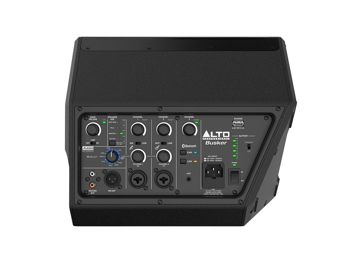 PARLANTE PORTATIL RECARGABLE 200W BUSKER ALTO PROFESIONAL 4