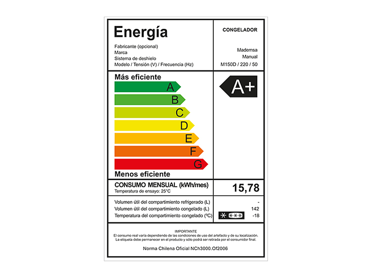 FREEZER HORIZONTAL MADEMSA 142 L FRÍO DIRECTO DUAL M150D 7