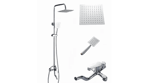 COLUMNA DE DUCHA PLATEADA 3 FUNCIONES