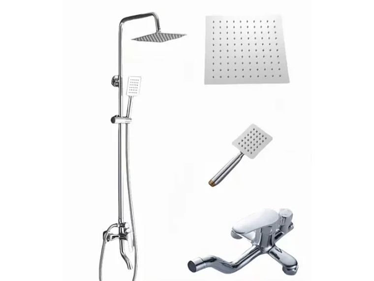 COLUMNA DE DUCHA PLATEADA 3 FUNCIONES 1