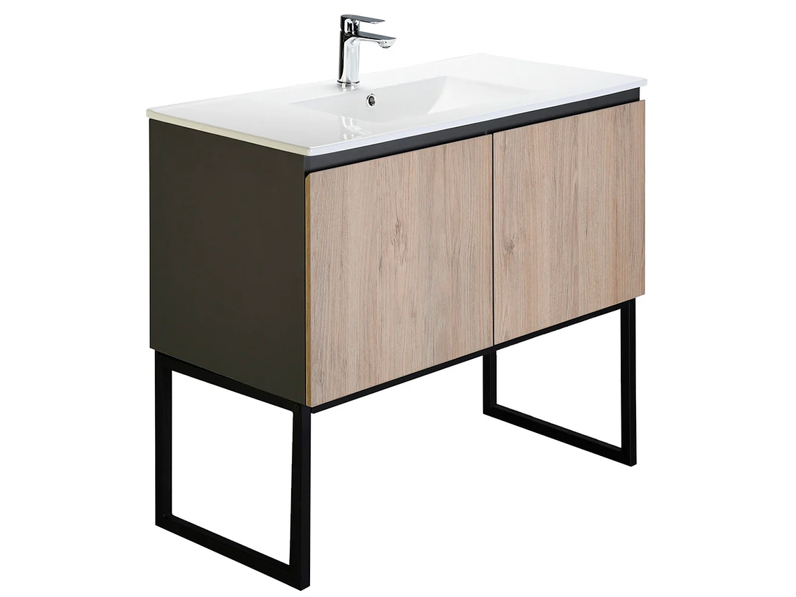 MUEBLE AL PISO HELENA ROVERE GRIS 100 CM INCLUYE LAVAMANOS HELENA MDP 1