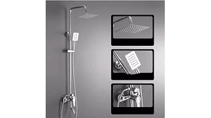 COLUMNA DE DUCHA PLATEADA 3 FUNCIONES