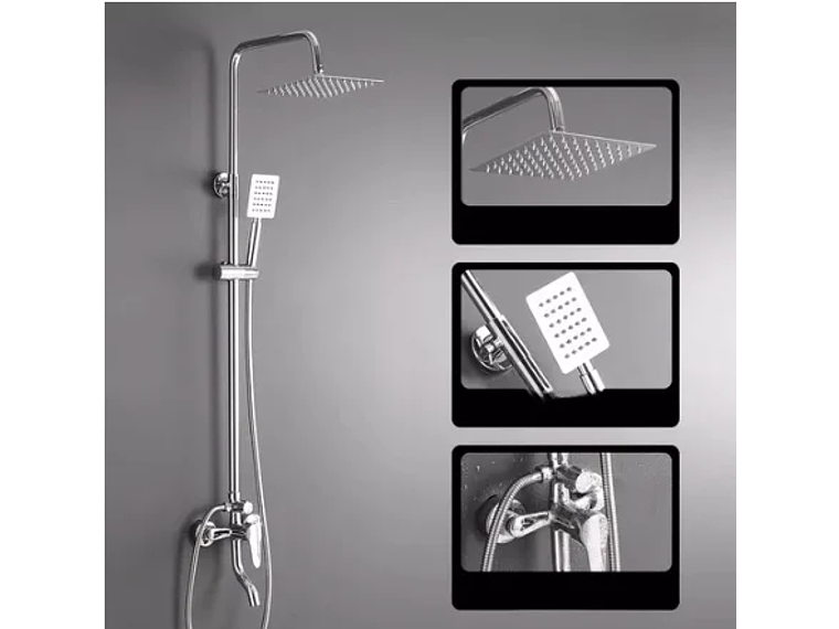 COLUMNA DE DUCHA PLATEADA 3 FUNCIONES 2