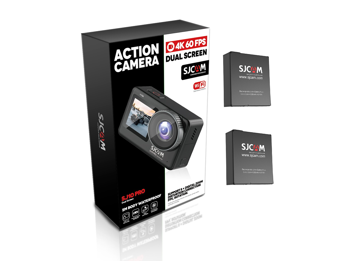 CÁMARA DEPORTIVA SJCAM SJ10 PRO 4K 60FPS WIFI ESTABILIZADOR GIROSCÓPICO 2 BATERIAS 2