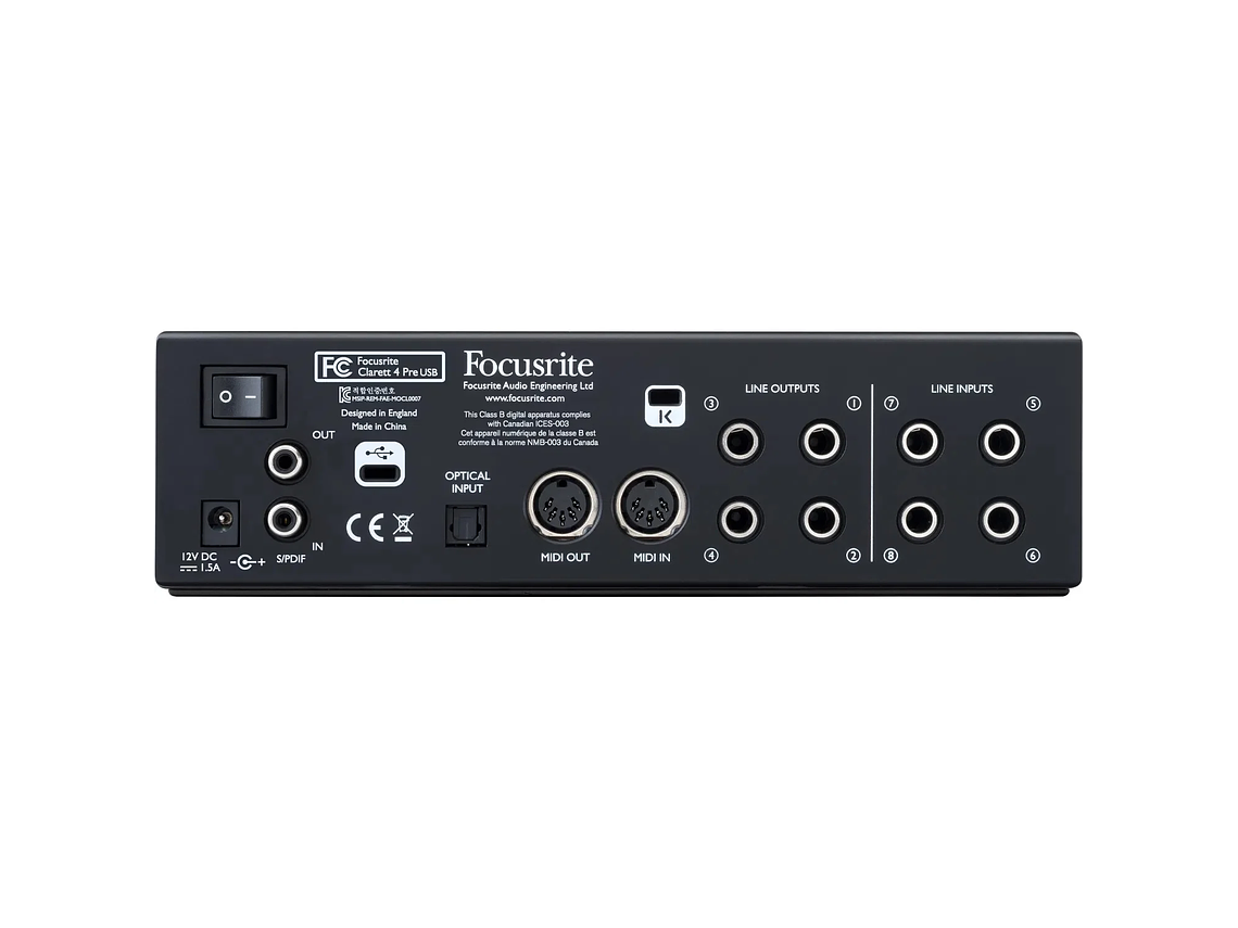 INTERFAZ FOCUSRITE AUDIO CLARETT 4PRE USB 3