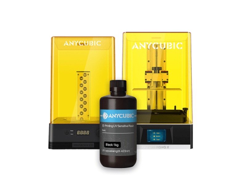 IMPRESORA 3D ANYCUBIC PHOTON MONO X + WASH CURE 2.0 + RESINA UV TRANSPARENTE 1