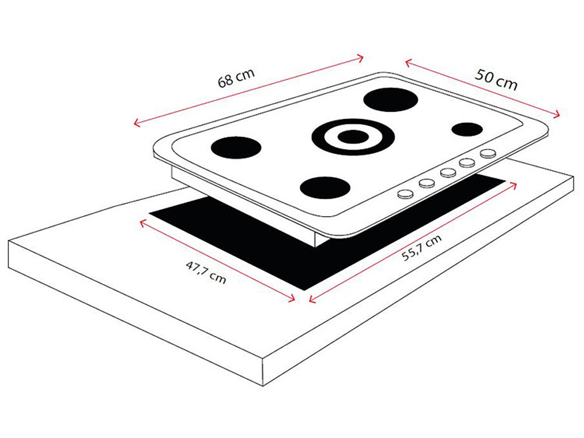 ENCIMERA GAS LICUADO SINDELEN 5 PLATOS CEG-4800NG 4