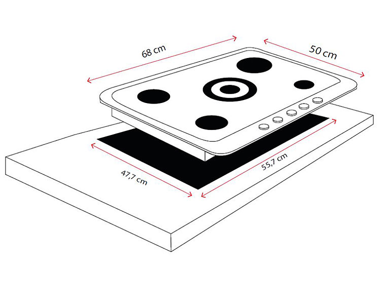 ENCIMERA GAS LICUADO SINDELEN 5 PLATOS CEG-4800NG 4