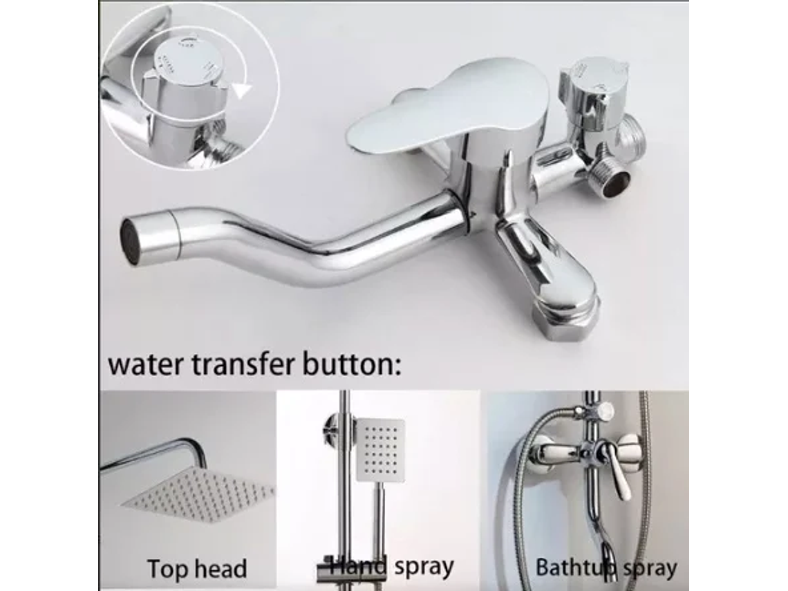 COLUMNA DE DUCHA PLATEADA 3 FUNCIONES 5