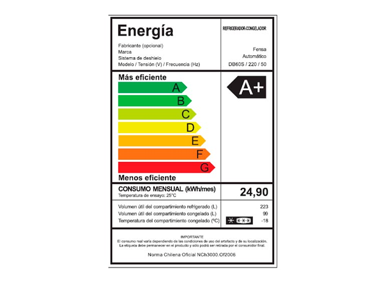 REFRIGERADOR FENSA BOTTOM FREEZER 322 L DB60S 5