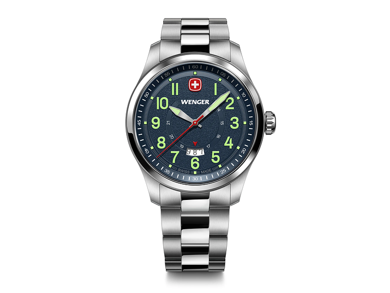 RELOJ WENGER HOMBRE TERRAGRAPH DIAL AZUL 43 MM CORREA ACERO 1