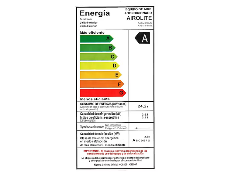 AIRE ACONDICIONADO ON/OFF 9000 BTU WIFI AIROLITE 2