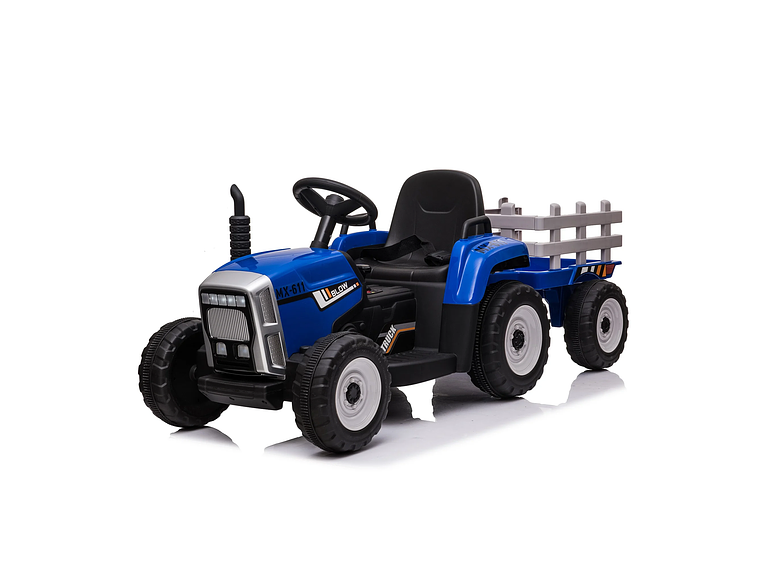 TRACTOR CON CARRO 12V AZUL 1