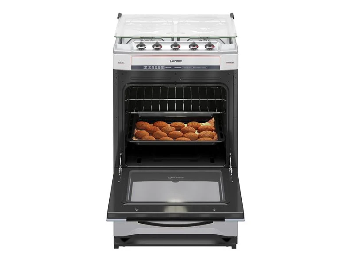COCINA A GAS 4 PLATOS FENSA QUEMADORES LATERALES F2525 T 6