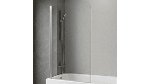 MAMPARA ABATIBLE PARA TINA CURVA 90X140 TRANSPARENTE