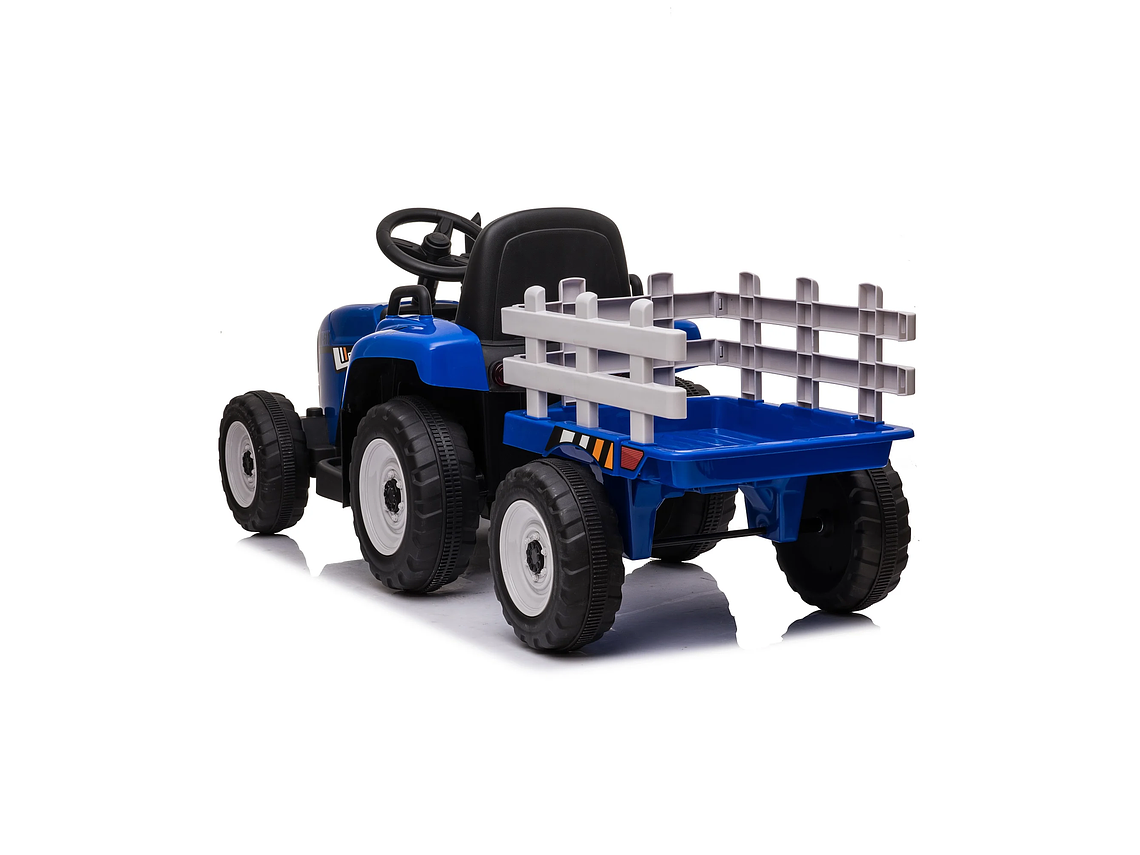 TRACTOR CON CARRO 12V AZUL 2