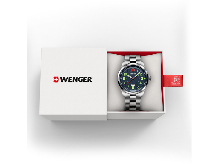 RELOJ WENGER HOMBRE TERRAGRAPH DIAL AZUL 43 MM CORREA ACERO 3