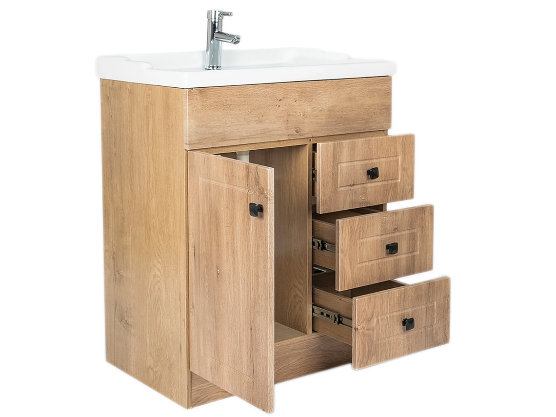 KIT DOMSA MUEBLE VANITORIO NOGAL B70PHN-WOOD + F-70/70 X 80 X 47 CM 2