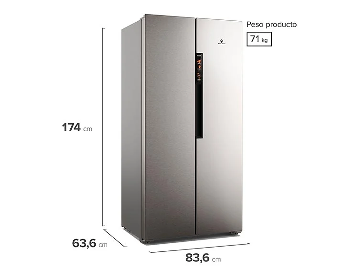 REFRIGERADOR SIDE BY SIDE MADEMSA 426 L NO FROST MAS430 2