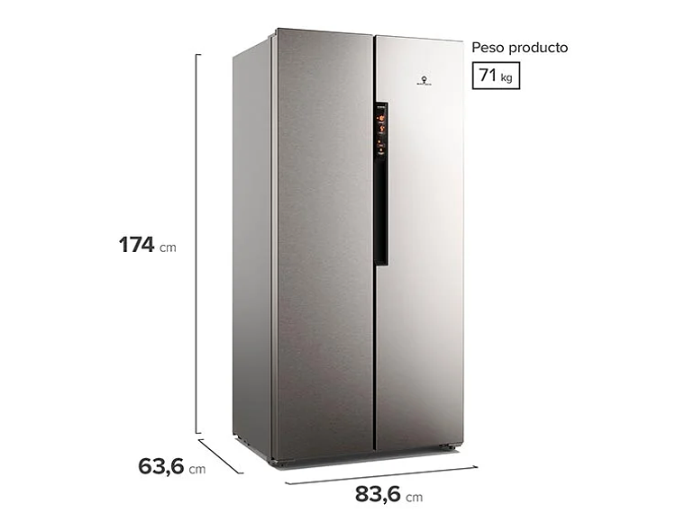 REFRIGERADOR SIDE BY SIDE MADEMSA 426 L NO FROST MAS430 2