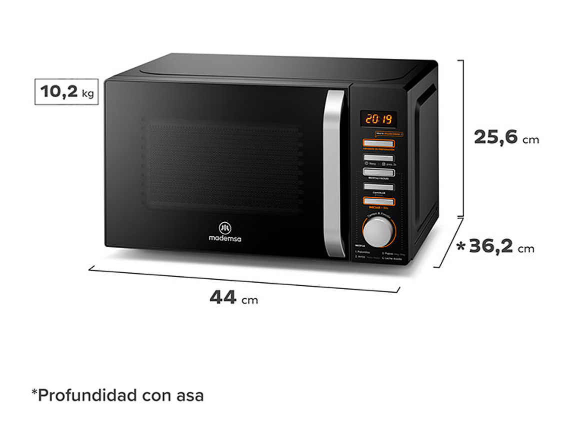 MICROONDAS DIGITAL MM20FBH 20LTS MADEMSA 4