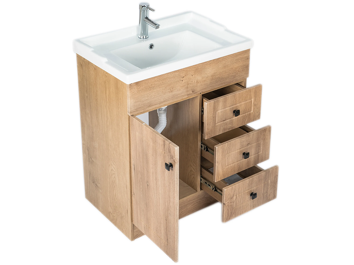 KIT DOMSA MUEBLE VANITORIO NOGAL B70PHN-WOOD + F-70/70 X 80 X 47 CM 3