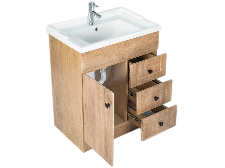 KIT DOMSA MUEBLE VANITORIO NOGAL B70PHN-WOOD + F-70/70 X 80 X 47 CM 3