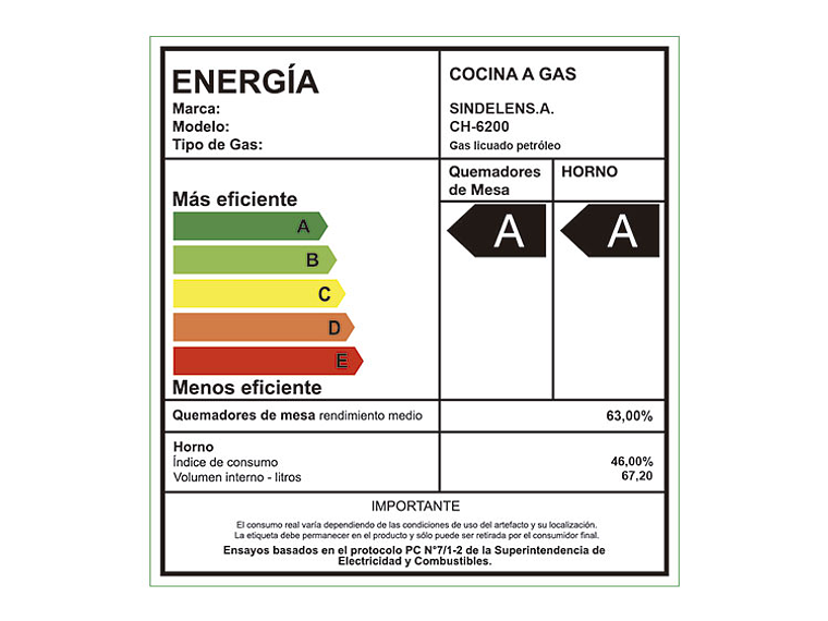 COCINA A GAS LICUADO/NATURAL SINDELEN 4 PLATOS CH-6200IN 4