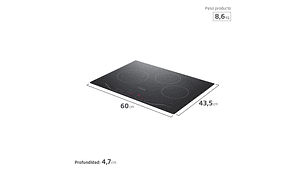 ENCIMERA ELÉCTRICA 3 PLATOS FENSA VITROCERÁMICA FEV 3T