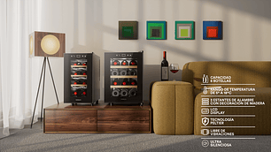 CAVA DE VINO TERMOELÉCTRICA 8 BOTELLAS PANEL TOUCH NOBLEX