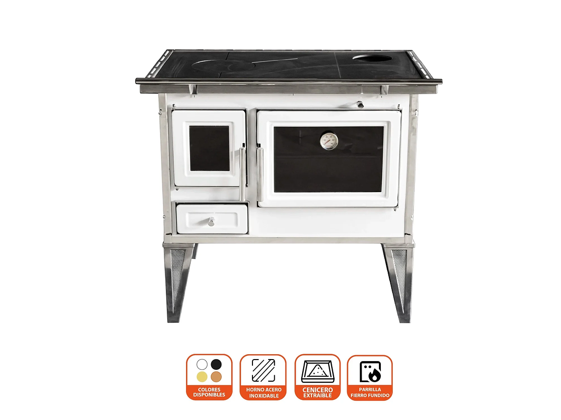 COCINA A LEÑA ALCAZAR CALBUCO L80 BLANCA 2