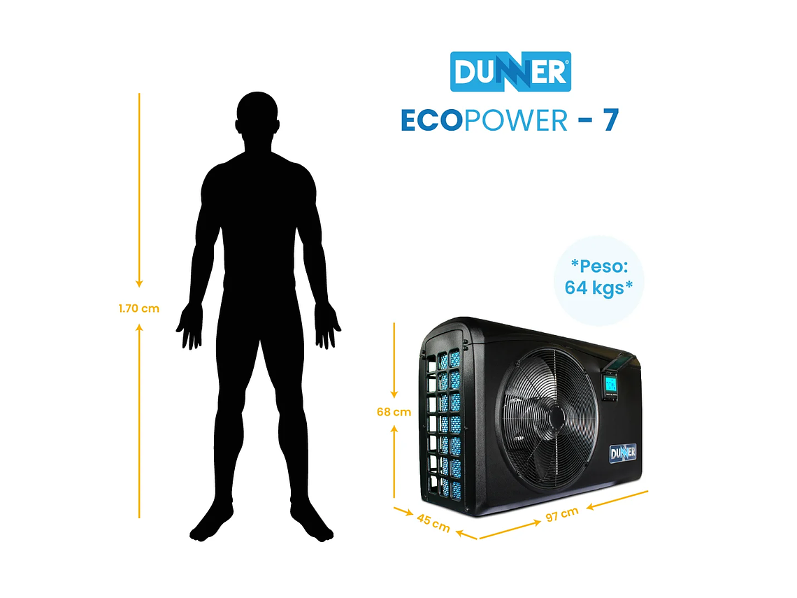 BOMBA DE CALOR DUNNER BOMBAS CALOR ECOPOWER-7 PISCINA HASTA 20M3 4