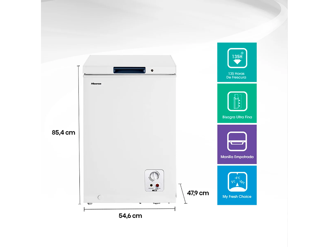 FREEZER HORIZONTAL HISENSE 99 L FRÍO DIRECTO DUAL FT125D4AW1 FUNCTION 1