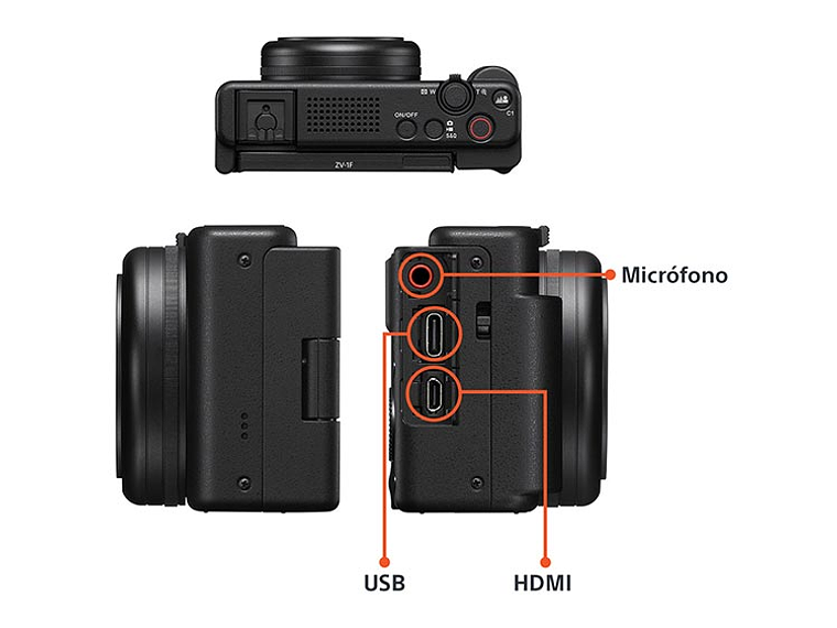 CÁMARA VÍDEO DEPORTIVA SONY ZV-1F WI-FI BLUETOOTH 20.1 MP VIDEOBLOGS 5