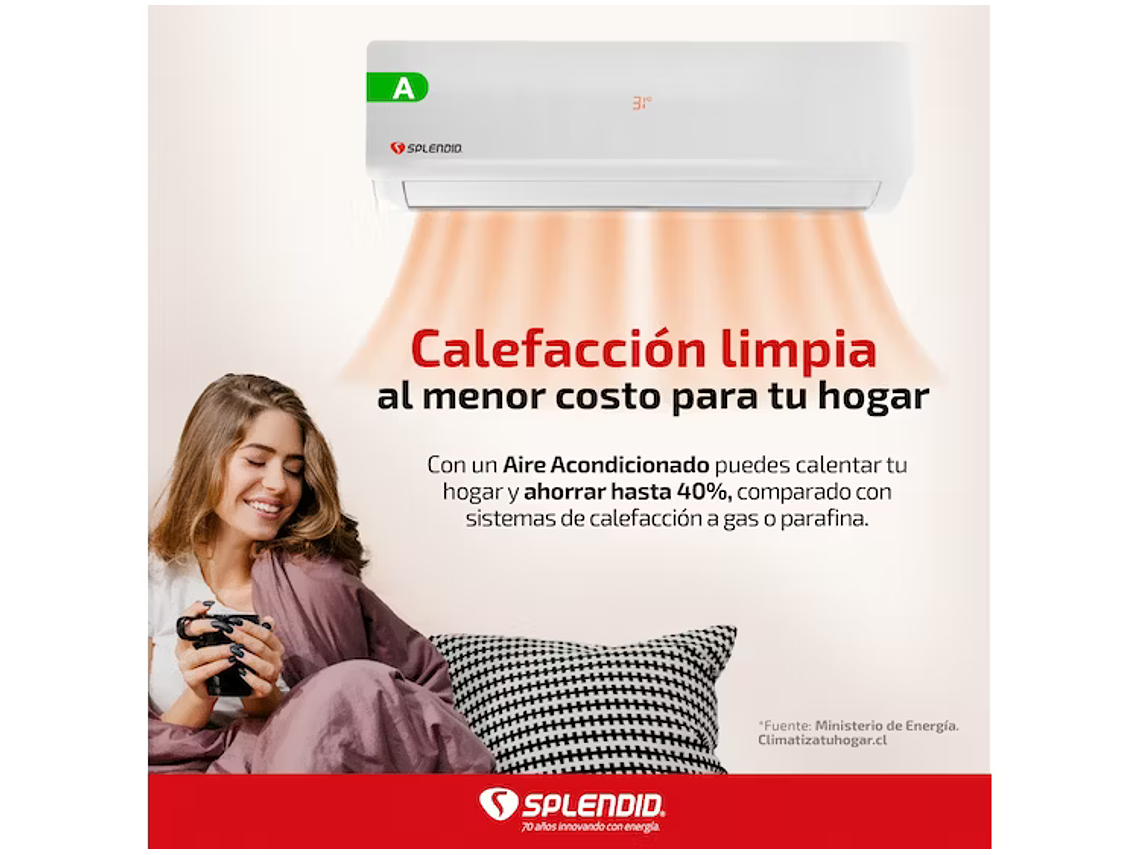 AIRE ACONDICIONADO SPLIT 9000 BTU ON/OFF MODO CALEFACCIÓN 1