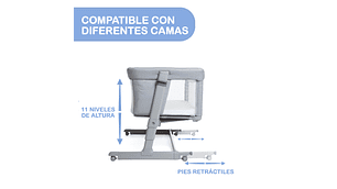 CUNA COLECHO NEXT2ME MAGIC EVO DARK GREY CHICCO