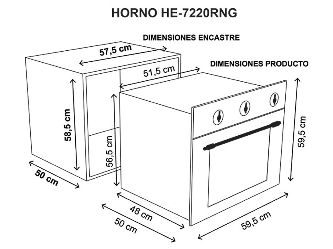 HORNO ELÉCTRICO SINDELEN EMPOTRABLE HE-7220R NEGRO 4
